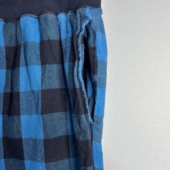LL Bean x Peanuts Blue Plaid flannel Pajama Pants Lg - Picture 4 of 7